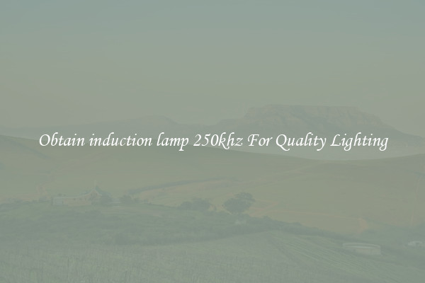 Obtain induction lamp 250khz For Quality Lighting