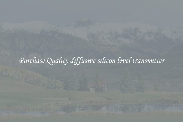 Purchase Quality diffusive silicon level transmitter