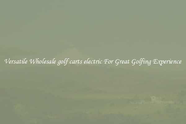 Versatile Wholesale golf carts electric For Great Golfing Experience 