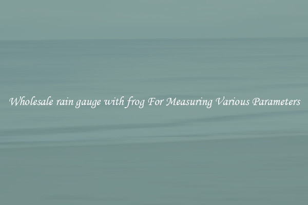Wholesale rain gauge with frog For Measuring Various Parameters