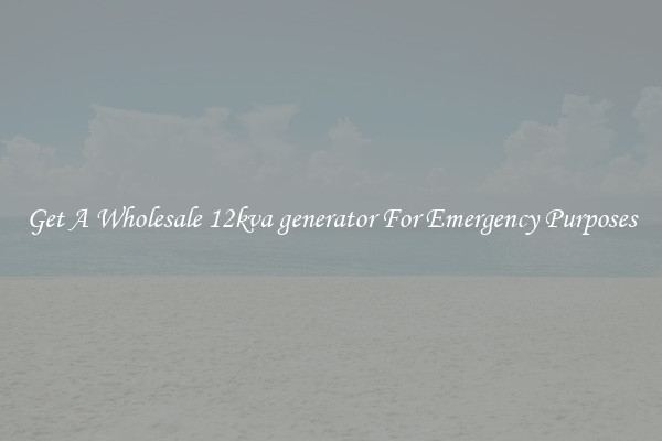 Get A Wholesale 12kva generator For Emergency Purposes